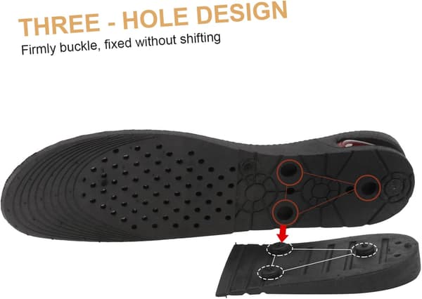 Removable Heel Lift Inserts 4cm Multi-Layer Insoles Shock Absorbing Height Increasing Pads