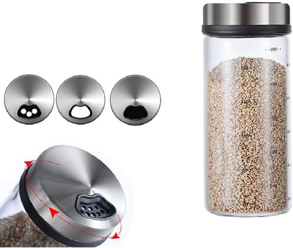 Spice Set Spice Jars Salt Sugar Shaker Salt Container Spice Bottle Container Spice Bottle Glass 200 ml