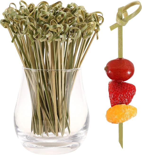 Cocktailpinnar 100-pack 12cm – Naturlig bambu, dekorativa för drinkar
