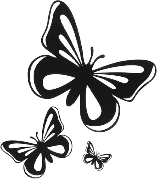 Butterfly Car Decal, Reflective Girl Car Decals - Black and White Sunscreen Waterproof Windshield Wall Decals