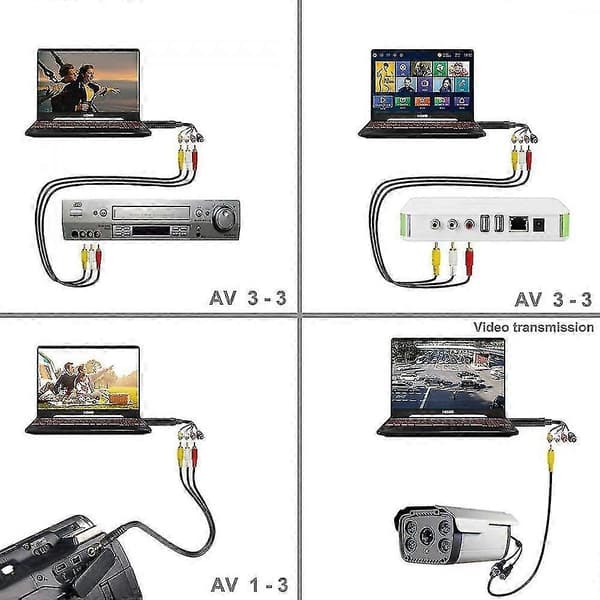 VHS til digital konverter videoopptakskort konverteringsadapter, VHS til digital USB-grabber støtte NTSC PAL SECAM USB 2.0 videoadapter YOY