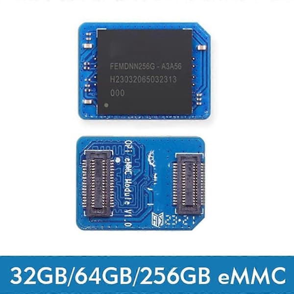 For Orange Pi 5 Plus, high-speed eMMC modules with various features: 32GB, 64GB, 256GB-32GB