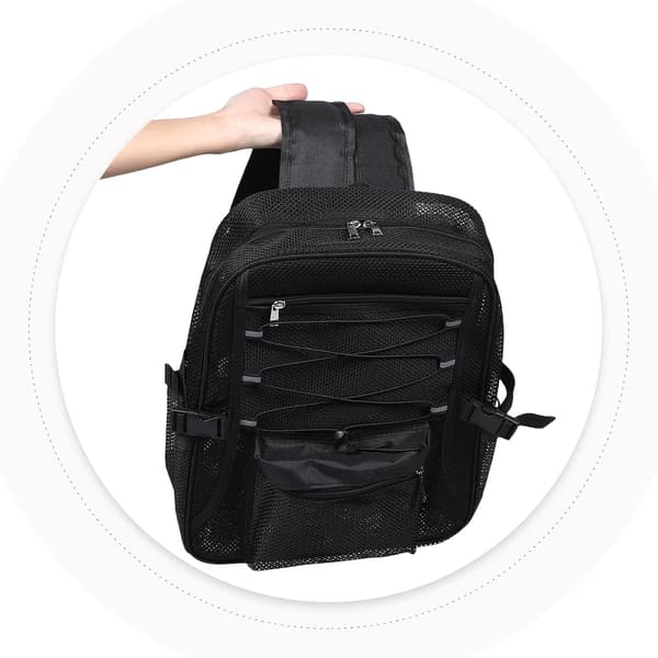 Lightweight Foldable Mesh Backpack Black – Breathable Quick-Drying Sports Backpack