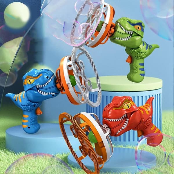 Dinosaur Bubble Machine - Handheld Electric Bubble Blower with Fan for Pool and Outdoor Toys, Green