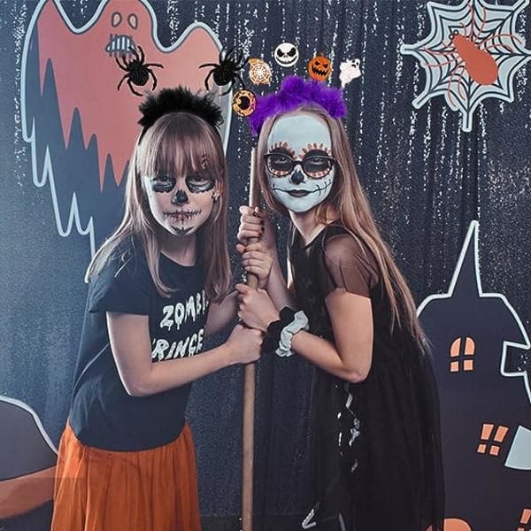 IC Halloween-hodebånd gresskar spøkelse hårtilbehør edderkopp hårklemme hodeplagg cosplay-dekorasjoner for kvinner og barn