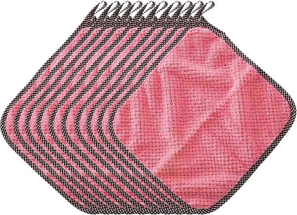 10 Pcs Kitchen Dishcloths are Lint-Free, Odorless Reusable Dish Towels, Highly Absorbent Kitchen Dishcloths