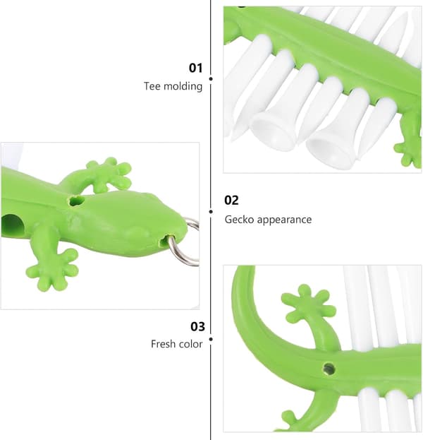 Silikone Golf Tee Holder med Metal Gecko Clip Bærbar Tee Organizer til Mænd Egnet til Golftaske Tilbehør