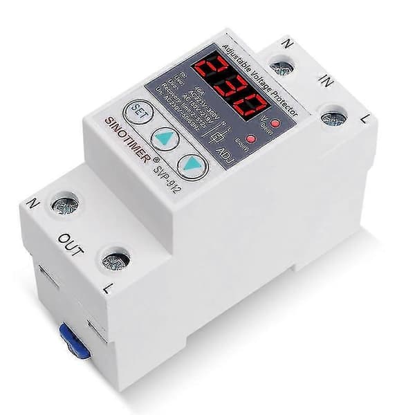 Sinotimer LED-display Svp-912 40A DIN-skena 230V Justerbart Över- och Underspänningsskydd