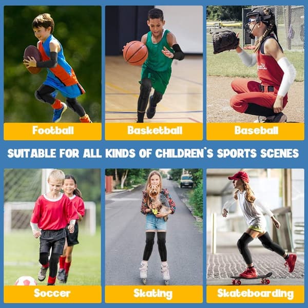 Knee and Elbow Pads with Honeycomb Structure for Kids and Teens