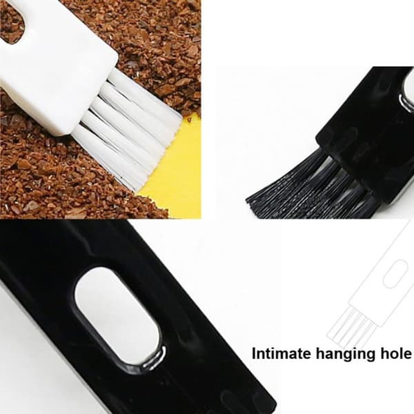 10-pack halvautomatisk kaffemaskin rengöringsborste kaffebönssked (vit)