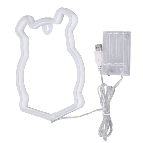 Neonljus LED-skylt i björnform, batteridriven, USB KLB