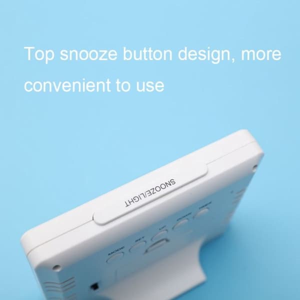 G2000 Color Screen, Date and Temperature Display, Alarm Clock, Desk Clock (White)