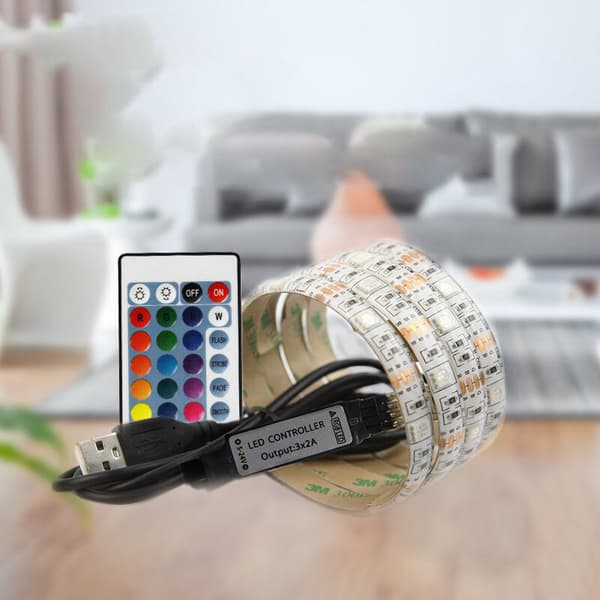 LED Strip 5V 120 Lights USB Powered TV Deck Kitchen Flexible RGB Rope Lighting 4M