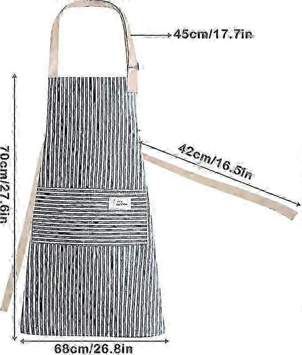 1 stk kokkeforkle, justerbart forkle med lomme, matlagingsforkle, vanntett forkle for matlaging, baking, hagearbeid