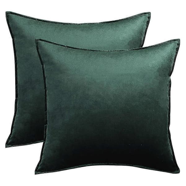 Kuddfodral, 2 Gröna Kuddfodral - Sammetsoffakudde - 45cm X 45cm