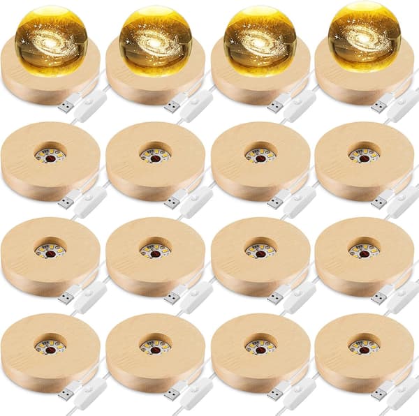 16 stk LED-lysbase i tre for krystallglassharpiks item_package_quantity