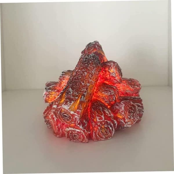Coal Glowing Flame Light, Artificial LED Fireplace with Realistic Log Flame (Batteries Not Included)