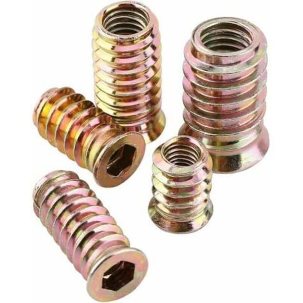 Hex Nut, 20 pcs M8 Zinc Alloy Furniture Hex Drive Nut Threaded Insert Wood Insert Nuts Assortment (M8×25mm), CMODIHI KLB