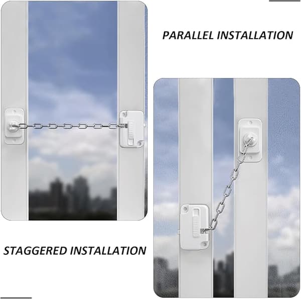 1 set window latches, childproof and pet-proof locks, window restrictors, self-adhesive window latches, adjustable safety locks