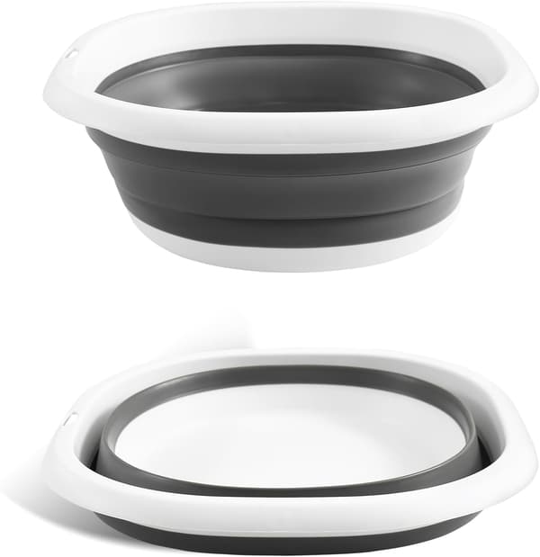 Foldable Basin, Retractable Basin Multifunctional Foldable Basin in Healthy and Odorless Silicone, Foldable Round
