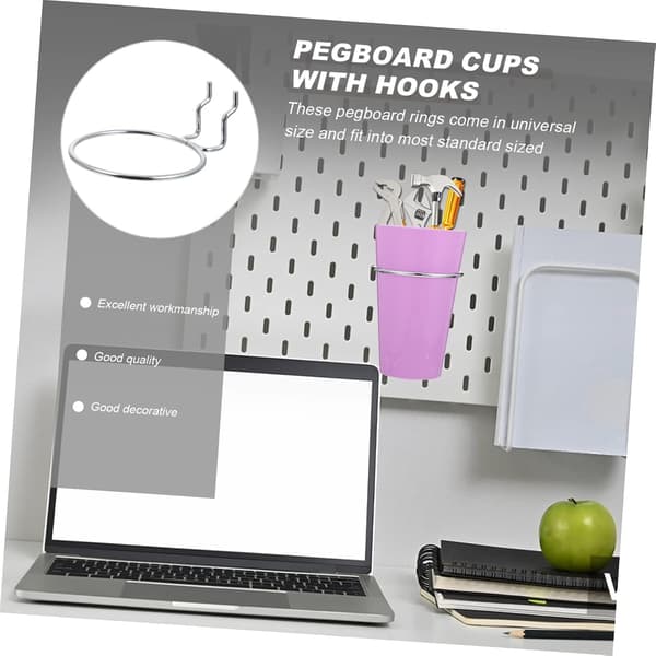 5 st Peg Board Burkkrokar Runda Krokar Pegboard Tillbehör Metall Peg Board Kopphängare
