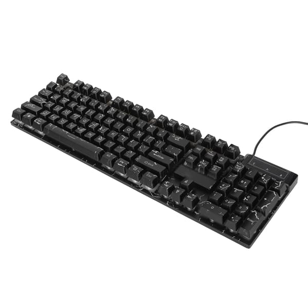 Wired Mechanical Gaming Keyboard 104 Keys Colorful Light Suspended Keycaps Comfortable Touch USB Mechanical Keyboard