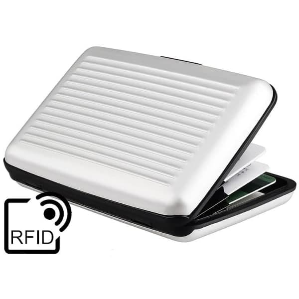 Pung med 6 kortpladser, RFID-beskyttelse, Sølv