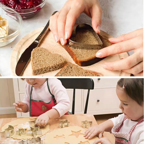 5 stk. pepperkakeformer i rustfritt stål, fondantpepperkakeformer for barn KLB