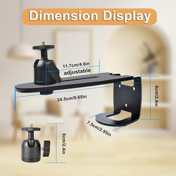 Adjustable Projector Mount, Wall Mounted Projector Bracket, 360° Rotating Projector Stand