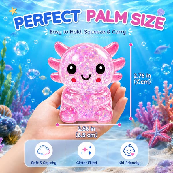 Axolotl Squishy Toy, Soft TPR Slow Rising Squeeze Toy (Pink) Pink