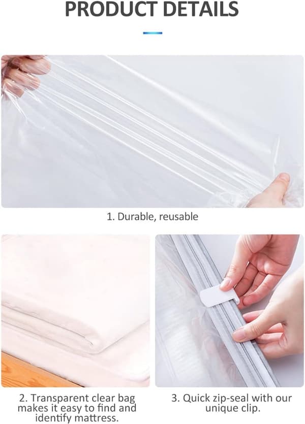 Large Vacuum Storage Bags for Mattresses and Clothes, Waterproof, Sealable, Space-Saving, 220x100 cm