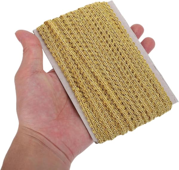Vevd polyester Gimp Braid Trim Yards Skinnende blondebånd for brudekjole Håndverkssøm Tilbehør