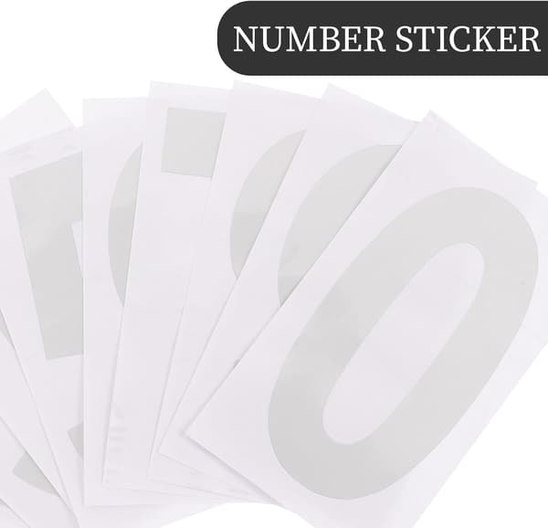2 Sets Large White PVC Number Stickers for Mailbox, Self-Adhesive and Waterproof Reflective Numbers