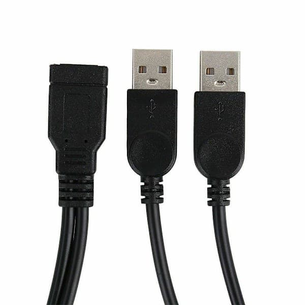 USB 2.0 Hun til 2 Dobbelte USB Han Strømadapter Y-Splitter Kabelstik