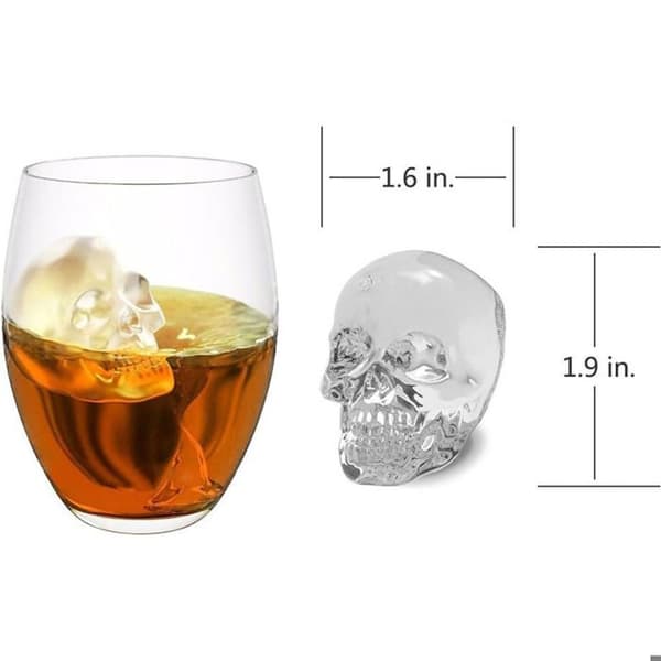 Skull Ice Cube Mold, 2 Pieces Super Flexible Silicone Skull Ice Cube Mold 3D Skull Ice Cube Mold Whiskey.