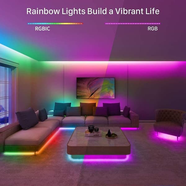 LED-valonauha 5 m Värimusiikin synkronointisegmenttiohjaus