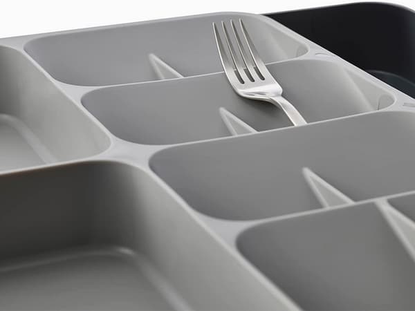 Extendable Cutlery Tray for Kitchen Drawer Plastic Grey 28–50x39 cm 868