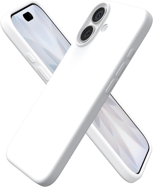 Compatible with iPhone 17 6.3-inch Protective Case, Slim Liquid Silicone 6-Layer Full Coverage Soft Rubber. Pure white Pure white