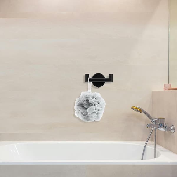 Håndklæde bag rustfrit 2 stk badeværelse dobbeltmonterede kroge til væg stålfrakkekroge