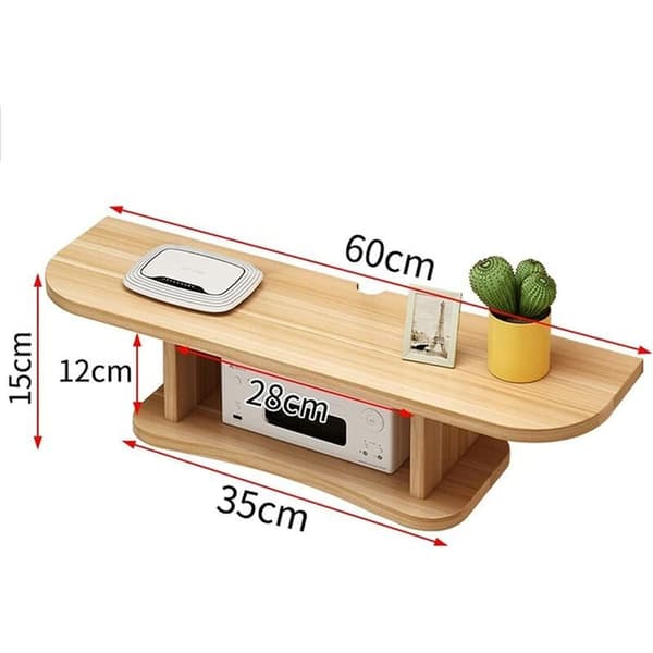 Floating TV Cabinet, Wall Shelf to Hide Cable, 2-Tier Media Console,