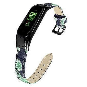 For Xiaomi Smart Band 8 Genuine Leather Strap with Black Watch Case Style L Style L