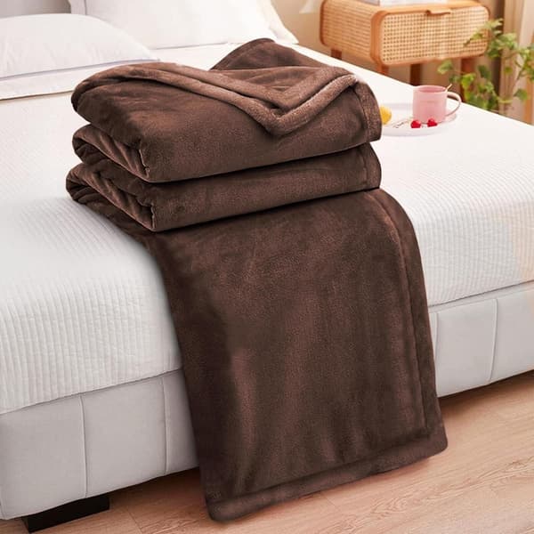 Extra Large Blanket for Sofa, Super Soft and Warm Blankets, Brown Throw for Year-Round Use, Cozy, Plush, Lightweight, 150 cm x 200 cm_tfrf