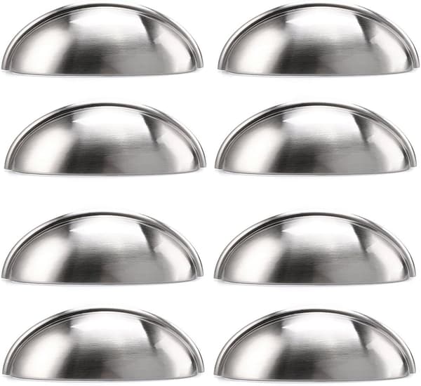 Simple Designer Upgrade for Your Kitchen Cabinet, Satin Nickel Finish Durable Drawer Pulls with Individual Packaging
