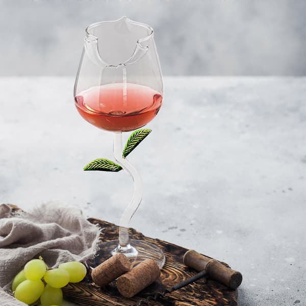 Roseblomst vinglass 150/280ml Roseformede vinglass Rosefest vinkopp Ny