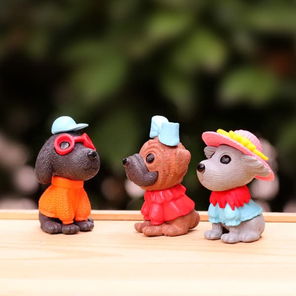 8 stk. hundekagepynt, hvalpekagepynt, cupcake-pynt, mini hundehvalpefigurer, legetøj, hundekagepynt til børnefødselsdag