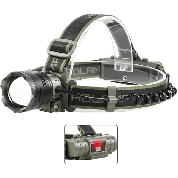 Ultra Powerful LED Headlamp 90000 Lumens, Rechargeable Headlamp with 4 Modes and Red Warning