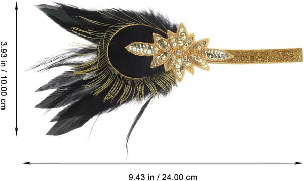 1920-talls pannebånd Flapper hodeplagg for kvinner, stilig hårtilbehør for ball og fester