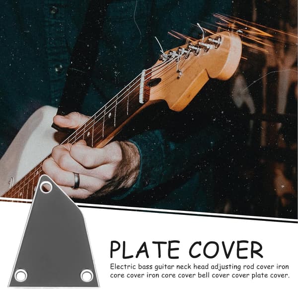Truss Rod Cover för elgitarrhalsjustering gitarr och 4 st