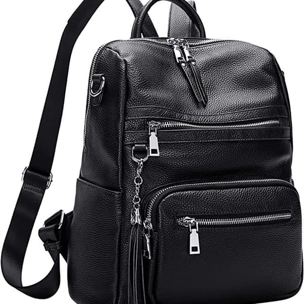 Women's Mini Backpack, Faux Leather Shoulder Bag with Tassels