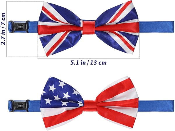2 stk. amerikansk flagg sløyfe for menn, polyester, festivalfest